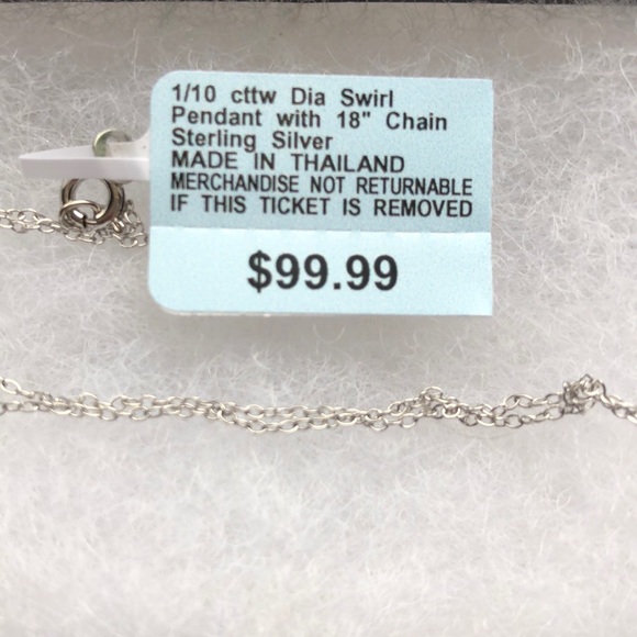 SS DIAMOND SWIRL PENDANT - Picture 3 of 3